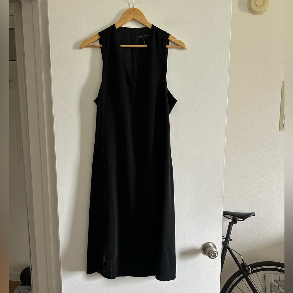 Rag & Bone Black Designer Silk Open Blend Fernanda Cocktail Dress size 8 EUC - Picture 3 of 8